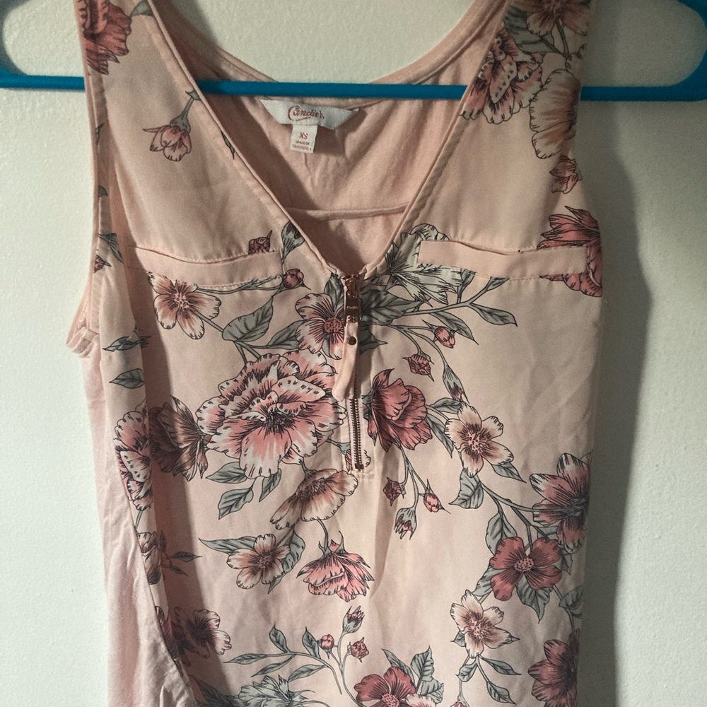 Candie's Pink Floral Sleeveless Blouse